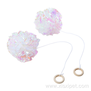 Candy-colored crinkle paper ball cat teaser toy